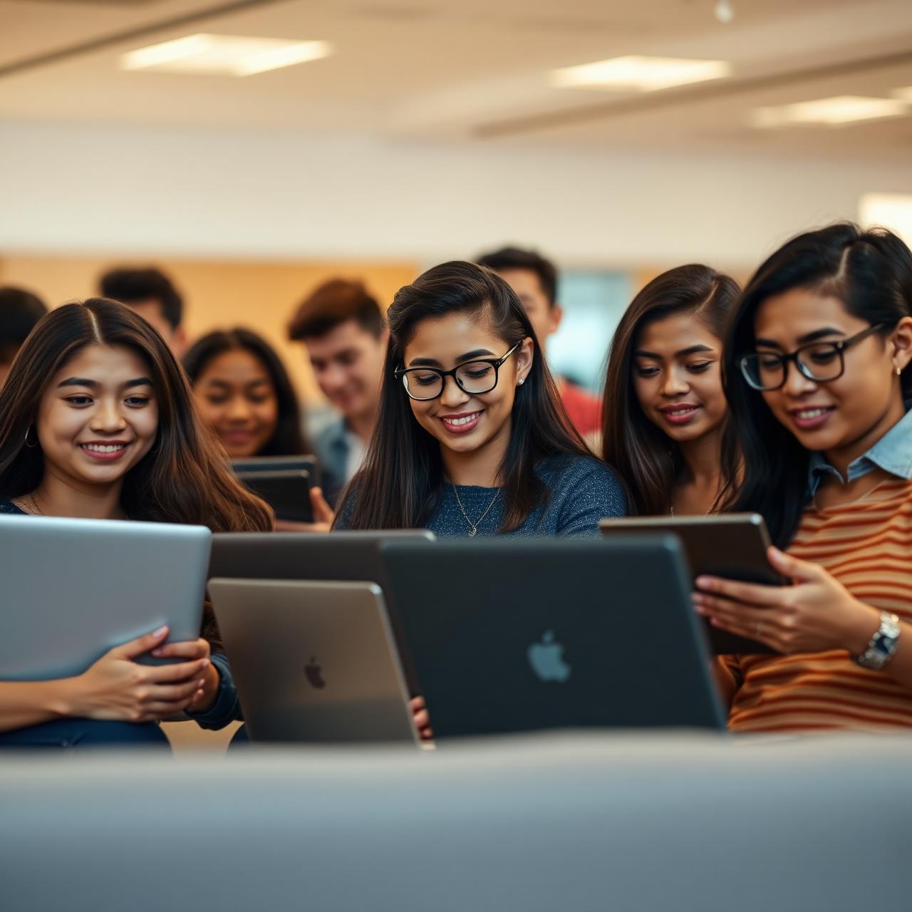 Diverse global learners studying online